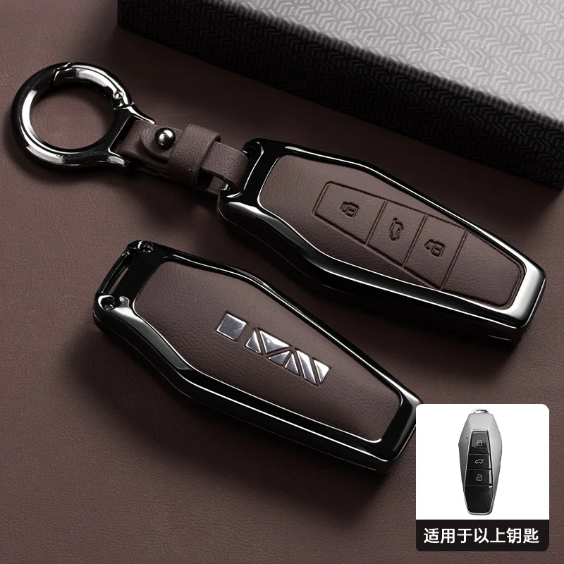 Auto Zink-legierung Leder Schlüssel Fall Abdeckung Halter Kette Für Chery Icar 03 Icar 03 AIQAR EQ7 EQ5 EQ3 JAECOO J6 J7 J8 schlüssel Schutz – Detail 6
