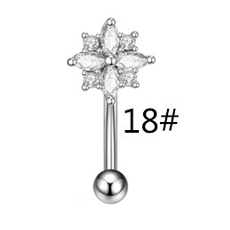 Stainless steel curved rod eyebrow nail unique shape eyebrow ring human body piercing ear cartilage nail finger jewelry body piercing jewelry