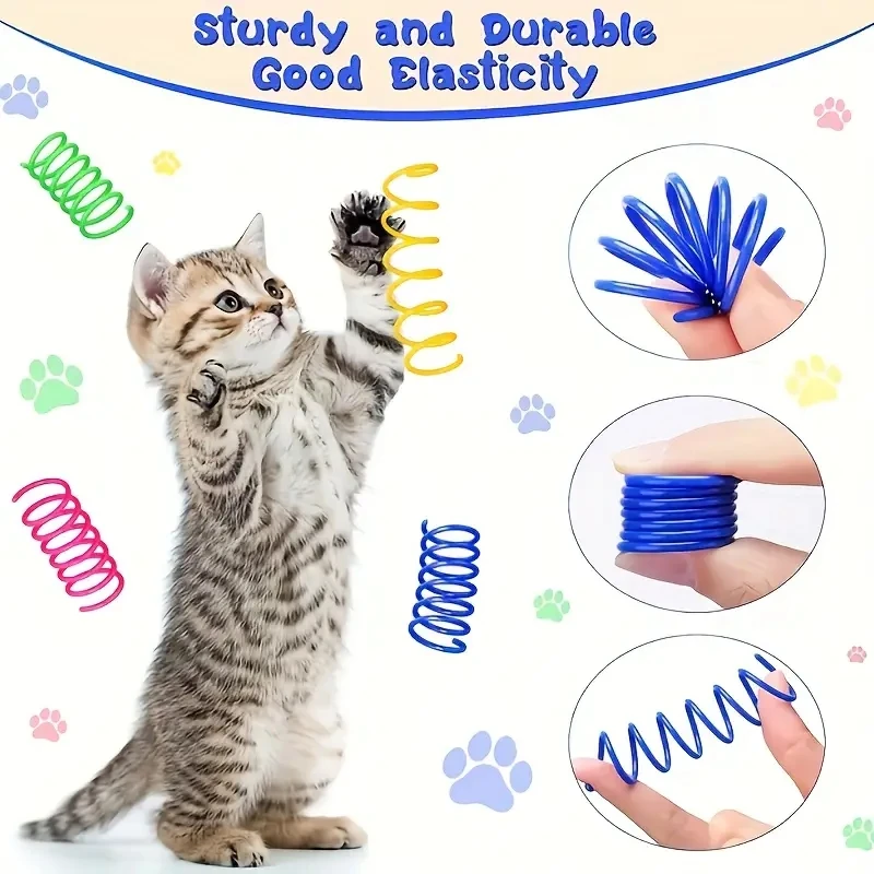 Cat Toys 4/20Piece Interactive Spring Vibrant Multicolor Coil Set for Kittens
