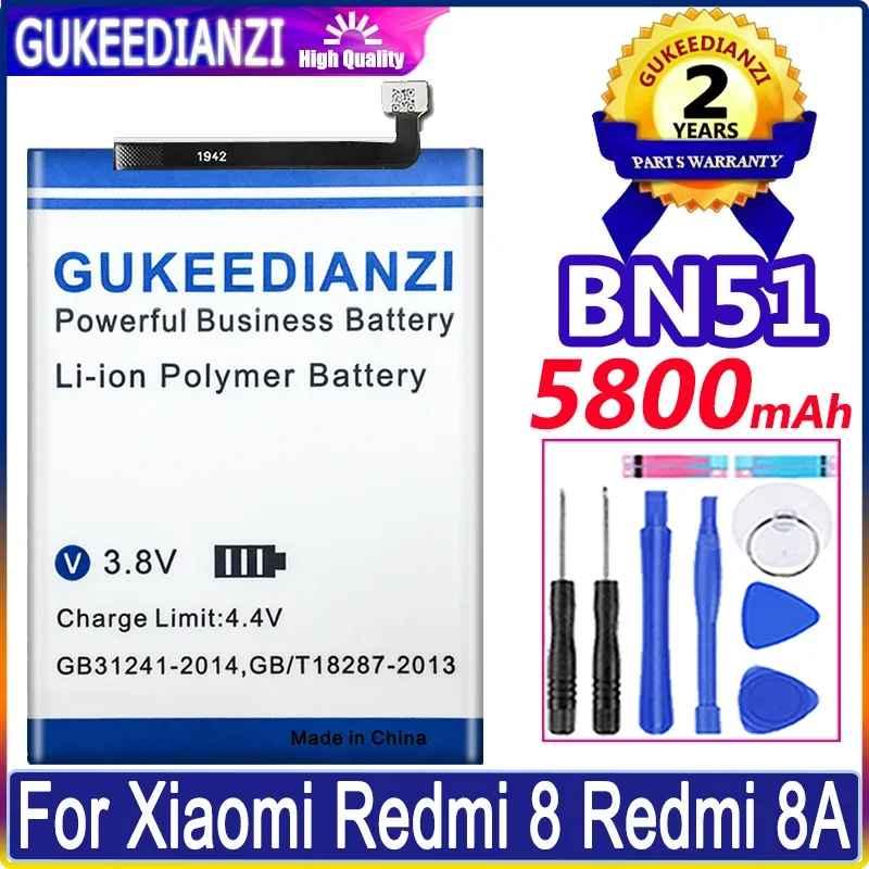 

Аккумулятор BN51 5800 мач для Xiaomi Redmi 8, Redmi 8A, Redmi8, высококачественные сменные батареи для телефона + трек-номер