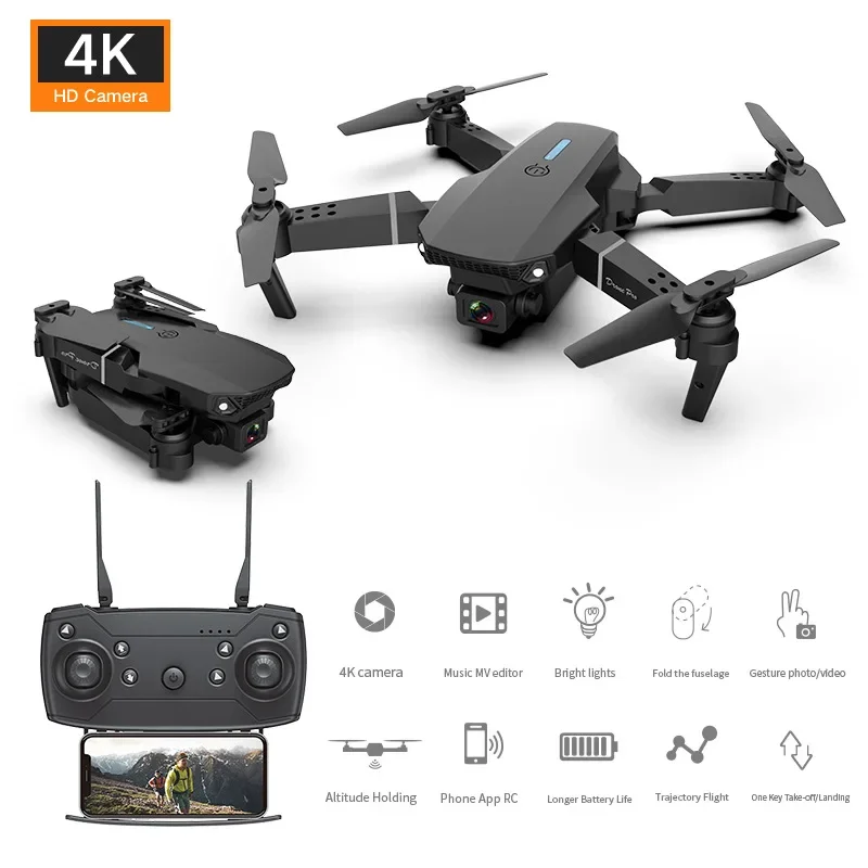 

E88Pro RC Drone 4k Profesional HD 4k Rc Airplane Dual-Camera Wide-Angle Head Remote Quadcopter Airplane Toy Helicopter Drone Toy