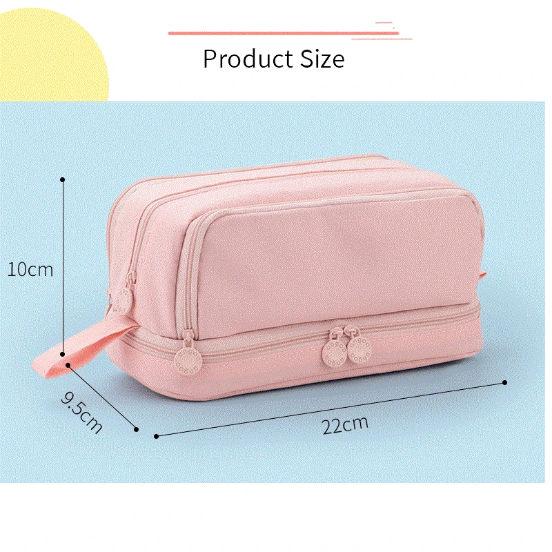 Angoo Color Block Pen Bag Pencil Case Expandable Classic Storage Pocket  Pouch for Stationery School
