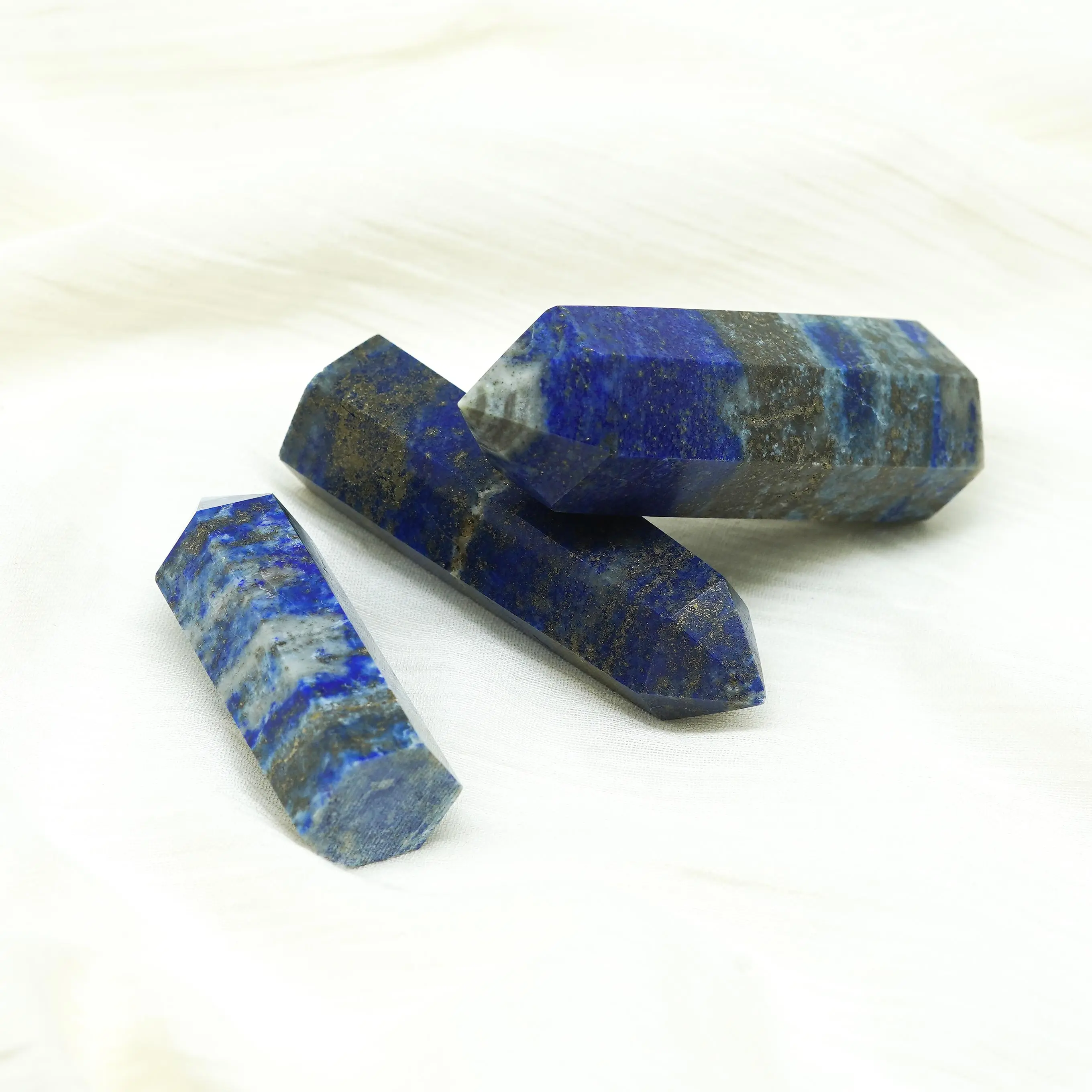 

Natural Energy Lazuli Crystal Point Prism Crafts Stone Quartz Tower Mineral Wand Home Decoration Hexagonal Chakra Reiki Gift