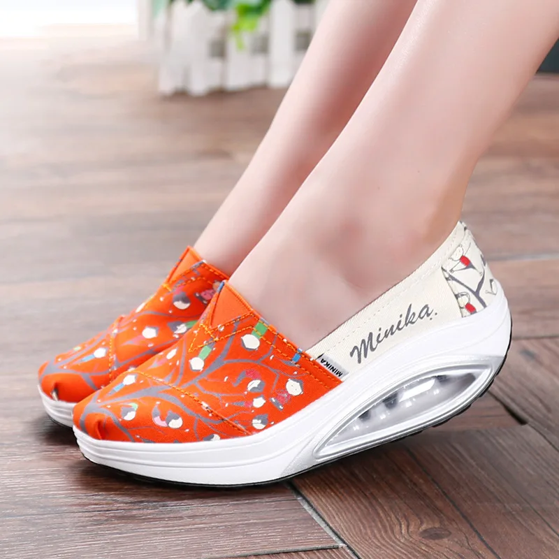 Wedge Shoes for Women Fashion Autumn Platform Sneakers Female Outdoor Sport Casual Loafers Breathable Rocking Shoes Ladies2023