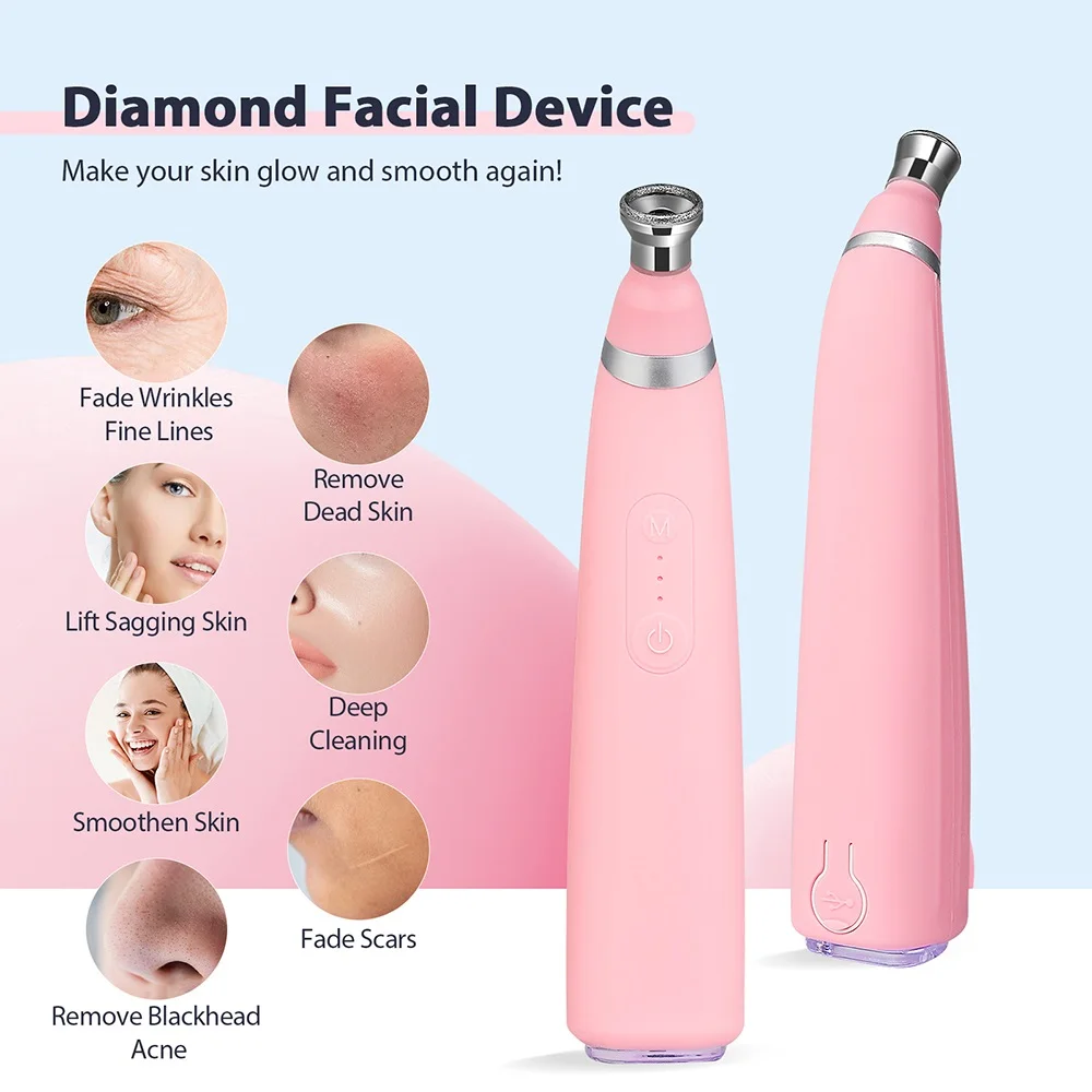 Portable Diamond Microdermabrasion Machine Facial Peeling Device Exfoliation Vacuum Blackhead Remover With 4 Diamond Peeling Tip 2