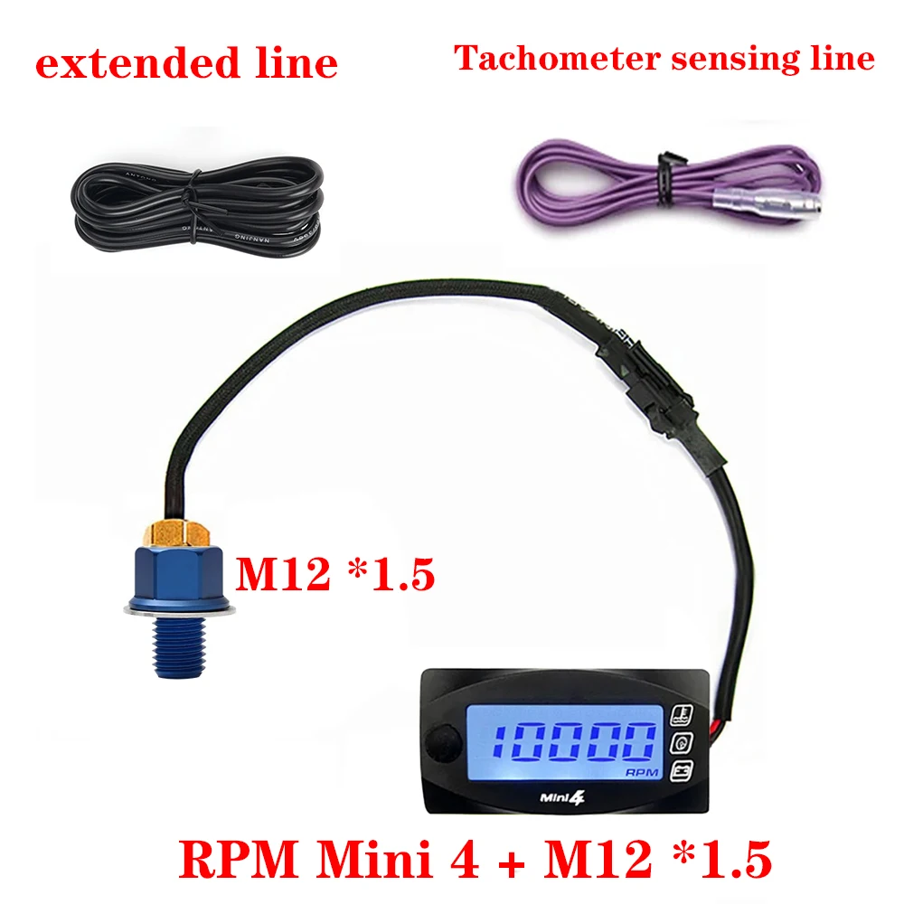 Mini-LED 4-in-1 Motorrad-Öltemperaturanzeige Voltmeter Zeit-Drehzahlmesser LED-Anzeigeinstrument – Detail 13
