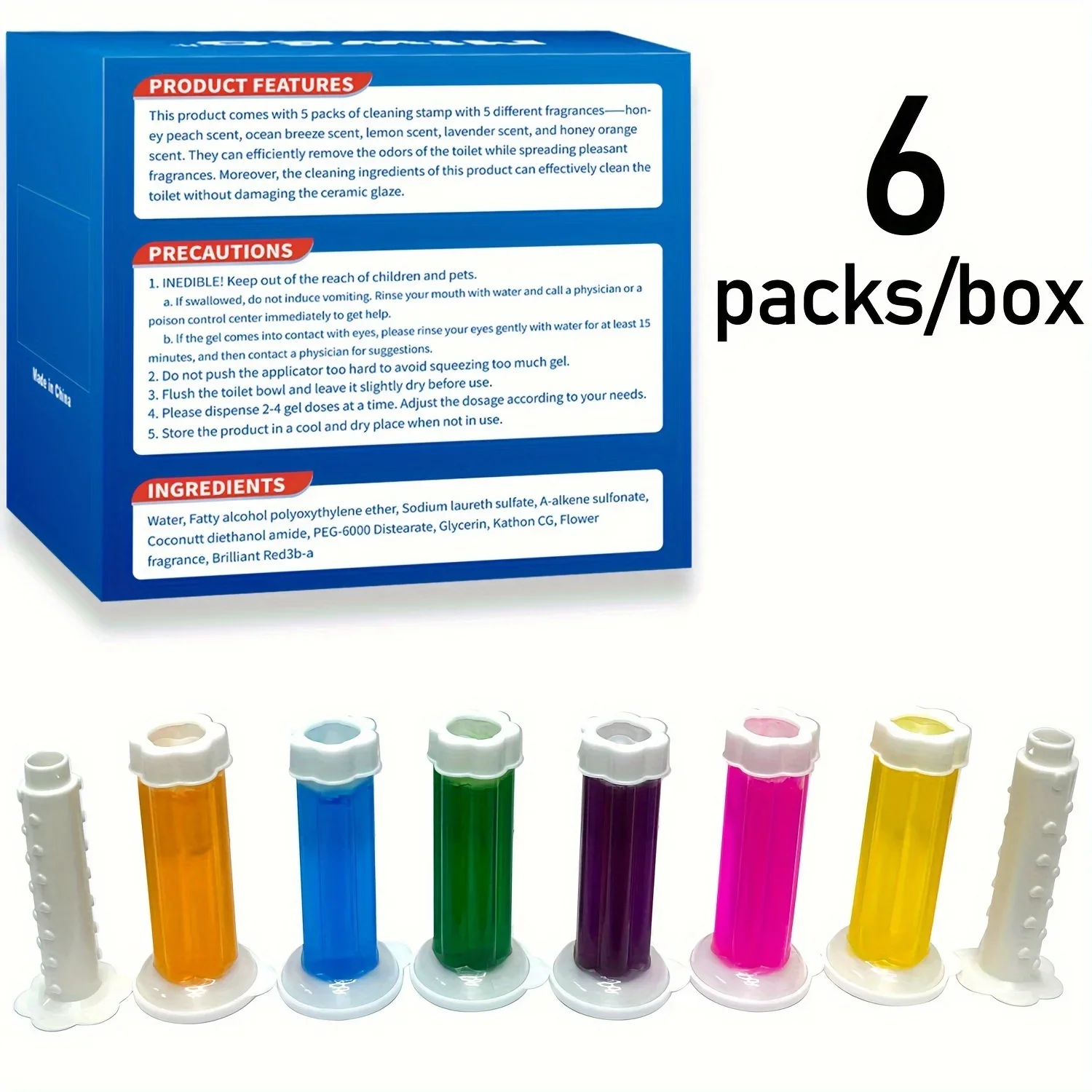 6pcs toilet cleaning printing floral toilet deodorization deodorization gel suitable for toilets bathrooms kitchens toilet deodorization gel