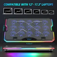 Gaming Laptop Cooling Pad with 15 Quiet Fans, 12-17.3 Inch, Adjustable Height, 2 USB Ports, Phone Stand - Image 6