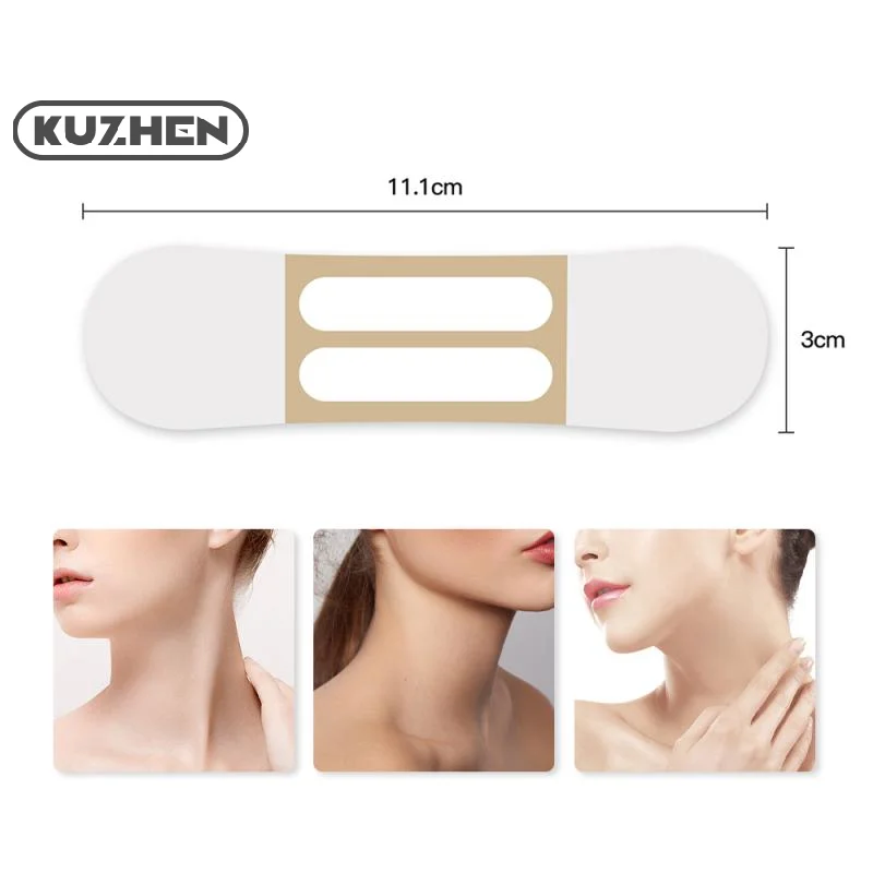 10Pcs 목 리프팅 패치 방수 탄력 보이지 않는 페이딩 목 주름 접착 스티커 페이스 리프트 테이프 탄성 밴드