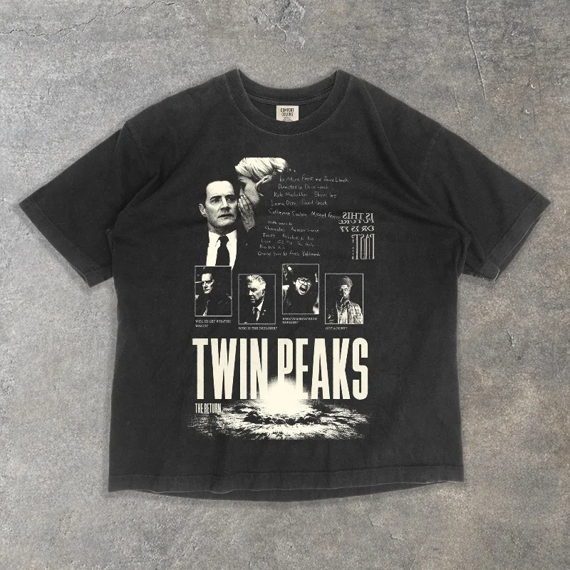 Retro Twin Peak Shirt, Film-Retro-Stil T-Shirt, Sommer Neues Unisex High-Street T-Shirt