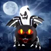 Large Halloween Outdoor Decoration Inflatable Ghost Skeleton Cat with Wings Built-in LED Light for Halloween Holiday Party Decor 1