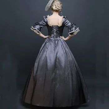 18TH Century Medieval Dress Women Ruffled Lace Trim Ball Gowns Princess Vintage High Waist Maxi Dress Queen Renaissance Costume 1