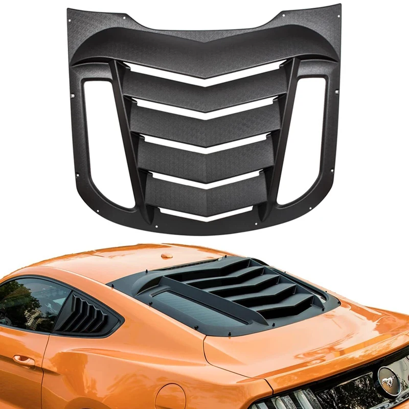 

Car Rear Window Louvers Fit for Ford Mustang 2015 - 2021 Windshield Sun Shade Rain Cover ABS (Matte Black)-Auto Parts