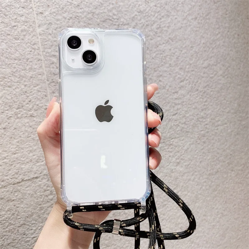 Transparent Crossbody Necklace Cord Lanyard Case with Clear Soft Cover