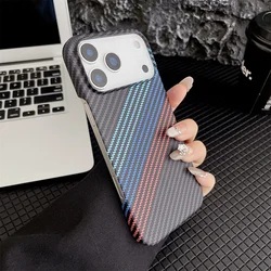 Sleek Carbon Fiber Kevlar Texture Frameless Protective Phone Case - iPhone 15 Plus (Three Color)