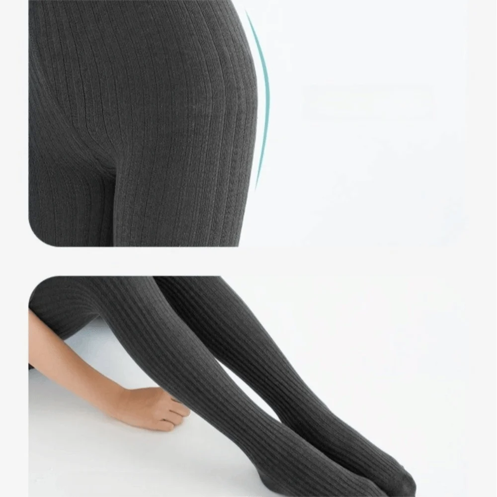 Cute 1-9 Years Girls Cotton Tights Soft Warm Children Pantyhose Knitted Fabric Solid Color Leggings Autumn Season