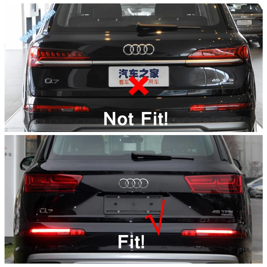 Car Styling Rear Tail Trunk Wing Molding Cover Trim Stainless Steel Fit For  Audi Q7 2016 - 2019 Exterior Refit Kit Accessories