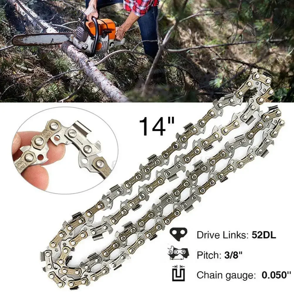 14 Inch Metal Chain Saw 52 Drive Link 3/8 Chain Link Chainsaw Household Feller Pliers Wood Cutting Chainsaw Accessories