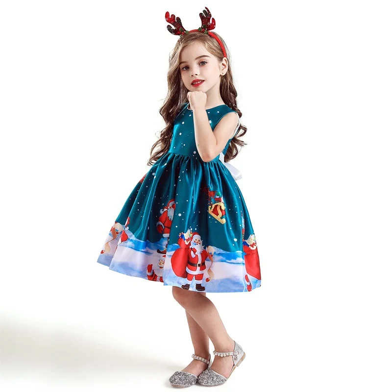 DYKeWei Enfant en Bas âge Enfants Filles Infantile Dessin animé Jeu de rôle  déguisement Maille Tulle Robe de Princesse Robe Princesse Fille 3 Ans Bleu