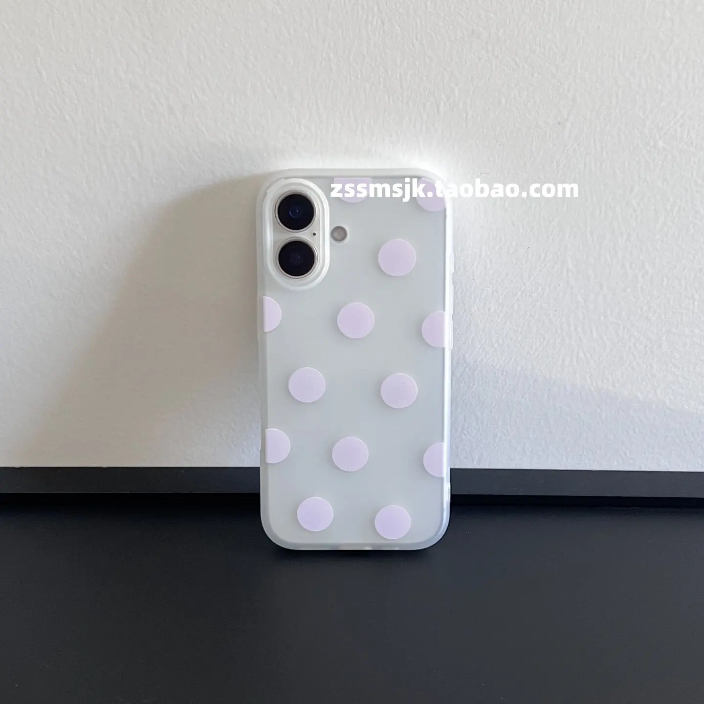 Korean-Inspired Purple Polka Dots Y2K Matte Phone Case