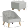 Qaba Kids Sofa Set, Toddler Chair, Sofa & Ottoman for Bedroom, Playroom, Children's Couch for 3-5 Years, Grey 2