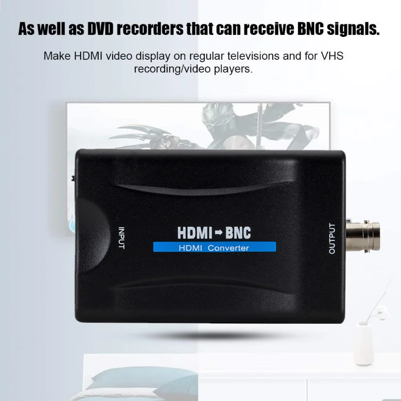 HDMI-BNC 변환기 비디오 어댑터, HDMI 인 암 BNC 동축 출력 복합 박스, 3.5mm 오디오 출력, 풀 HD DV