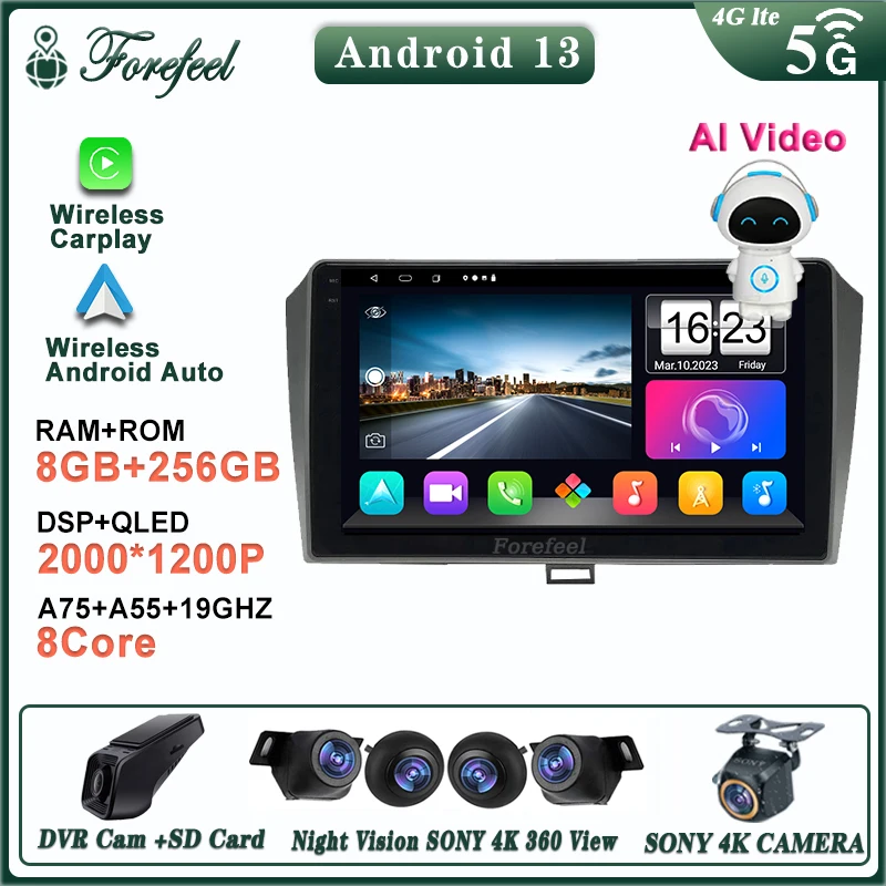 

Android 13 QLED видеорегистратор для JAC J5 2012 головное устройство мультимедийный автомобиль Carplay Авторадио Навигация GPS стерео BT высокая производительность
