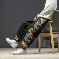 Fashion Casual Pants Men's Clothing Cotton Japanese Samurai Embroidery Patchwork Harem Trousers Oversized Harajuku Joggers Male 2