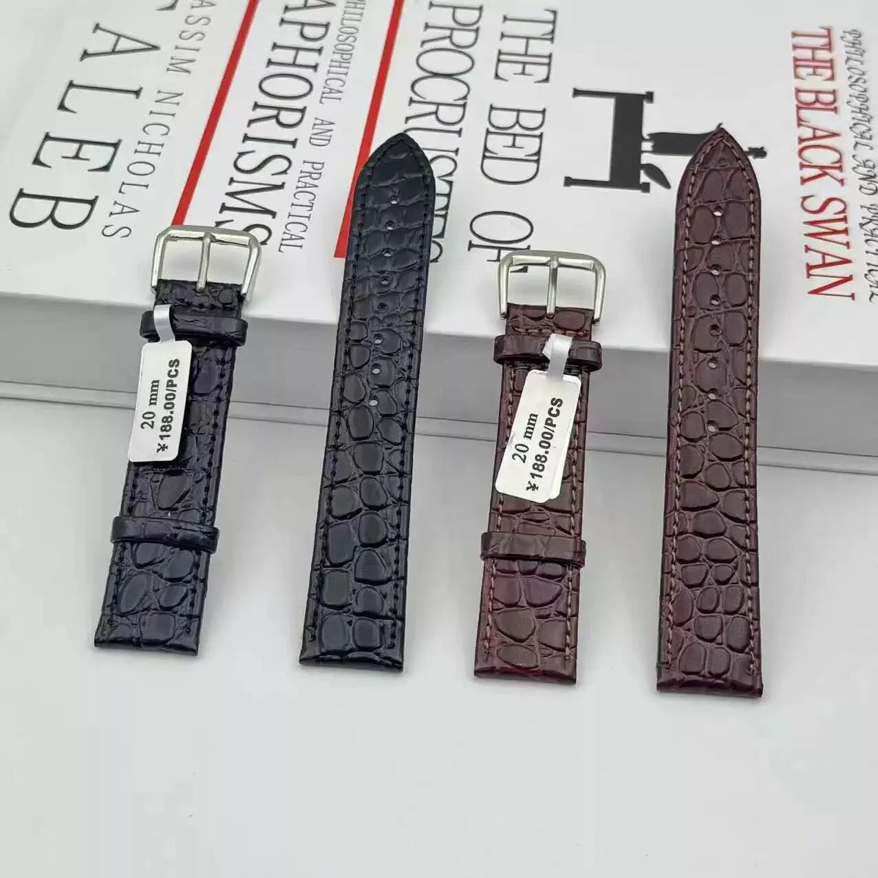 Elegant Genuine Leather Watch Strap with Pin Buckle - Premium Cowhide Bracelet