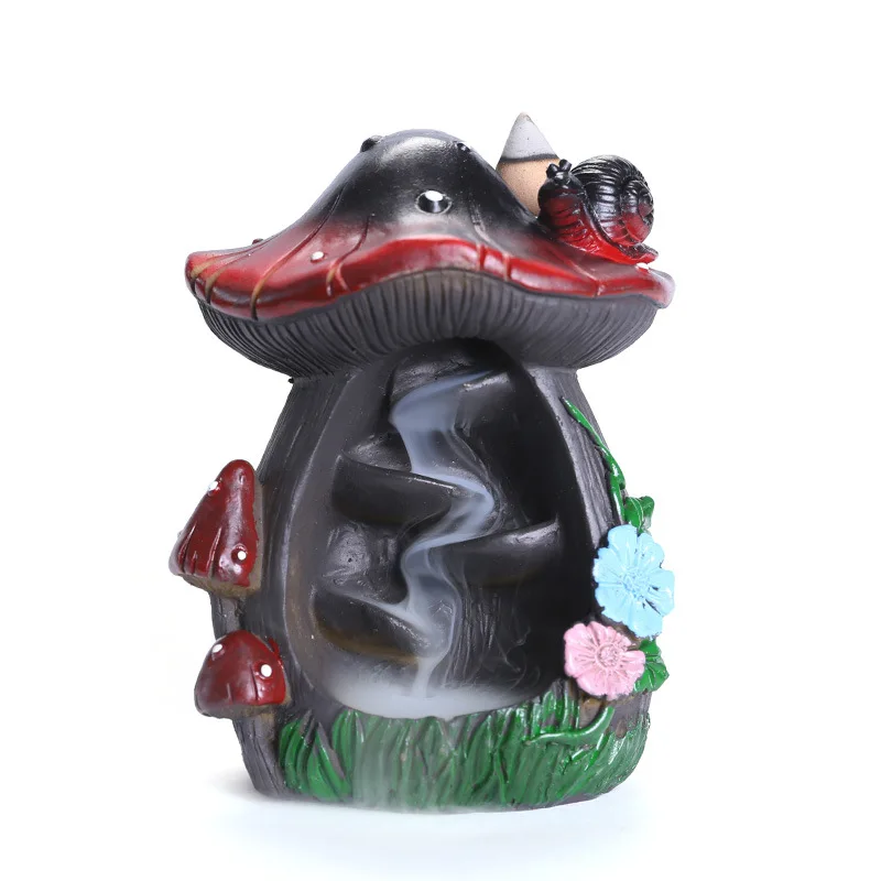 할로윈 장식 호박 세라믹 수공예 역류 향 버너, 버섯 거치대 향로, 사무실 찻집 장식, 1pc