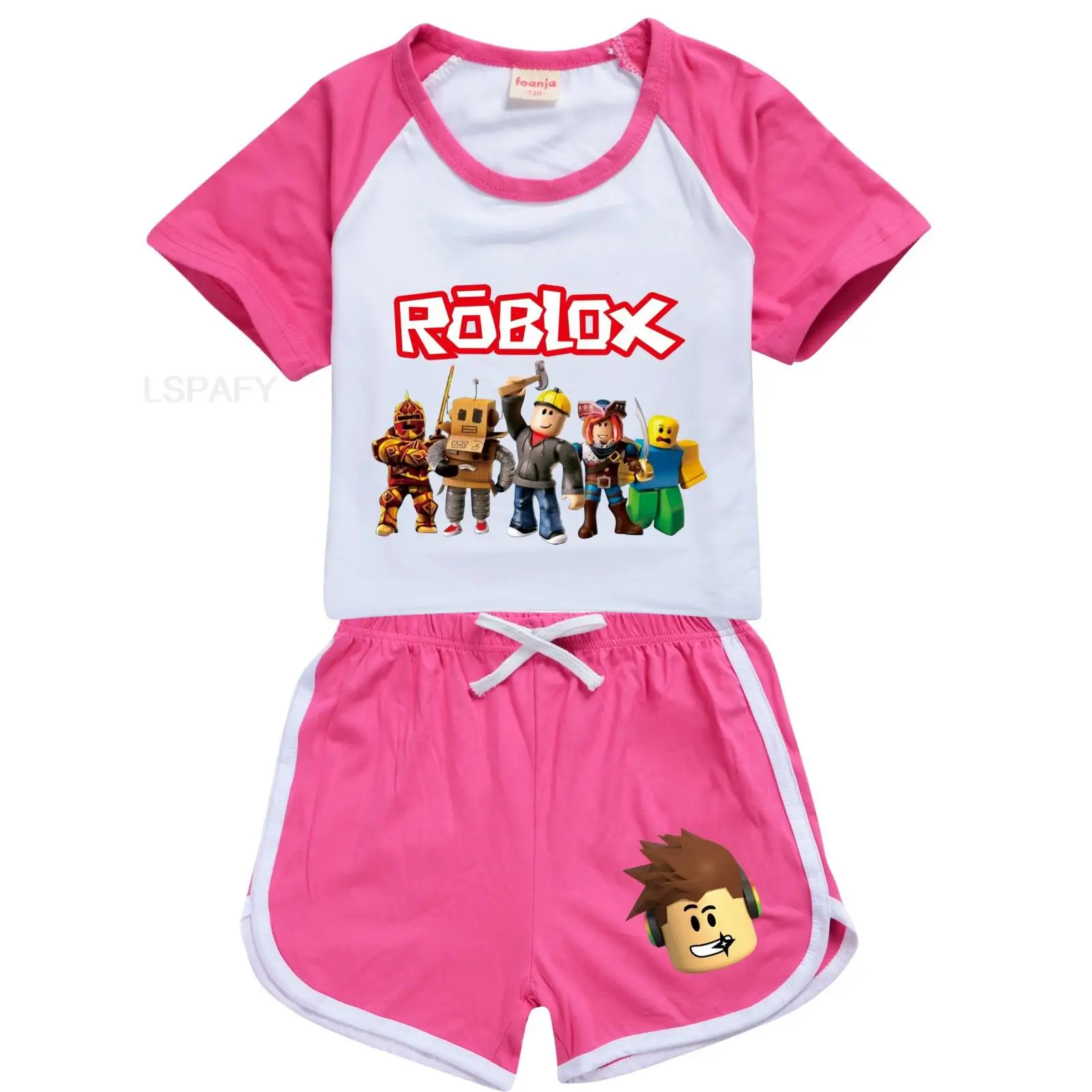 New Kids Roblox Clothes Sets Boys Girls Summer Clothing Short Sleeve Print  Sport Suits Children T-shirt + Pants Outfits - Animation  Derivatives/peripheral Products - AliExpress, roupa roblox t shirt rosa 