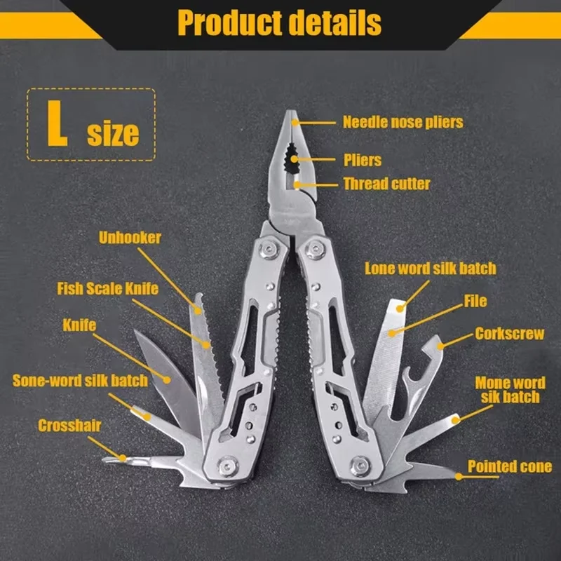 Folding knife pliers stainless steel multi-tool outdoor combination pliers portable multi-purpose