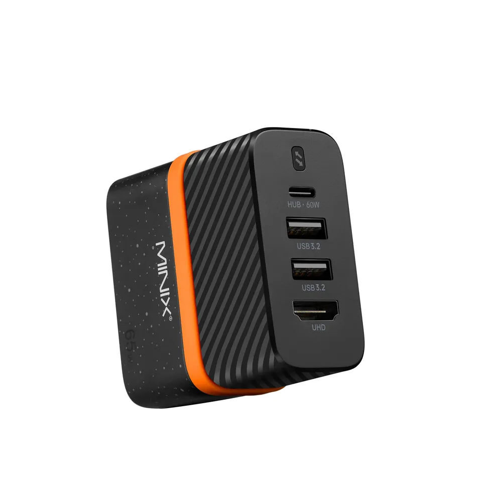 MINIX P4K HDMI Hub with 60W GaN Charger