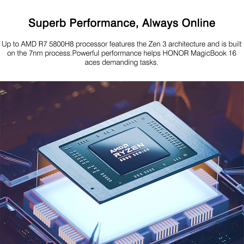HONOR MagicBook 16 노트북, AMD Ryzen R7-5800H/R5-5600H, 16GB, 512GB 노트북, 16.1 인치, 144Hz SSD, WiFi6, Windouw11 컴퓨터