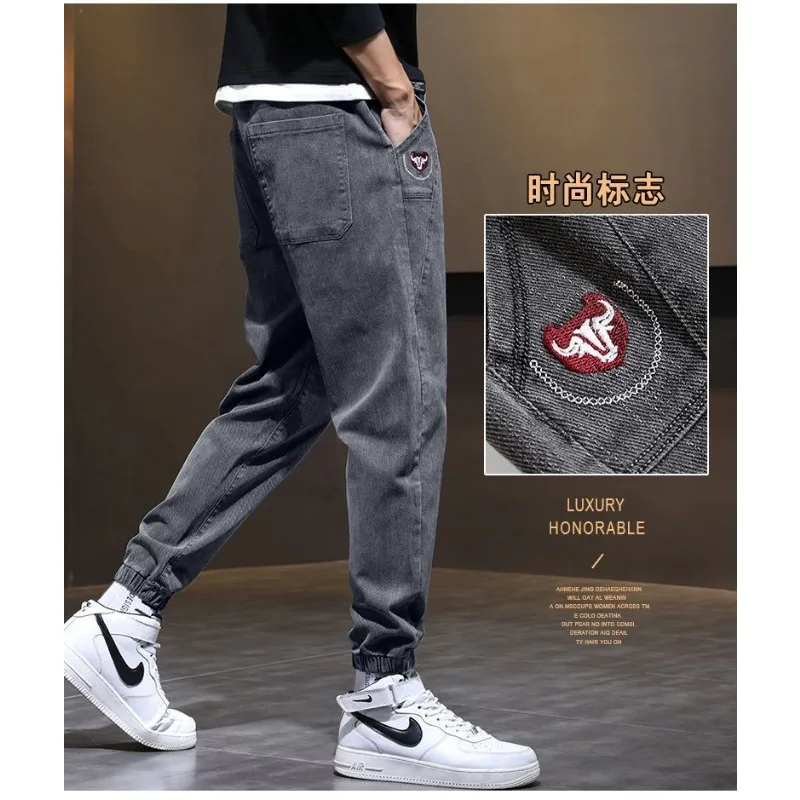 Men Cargo Jeans Denim Jogger Pants Baggy Harem Jean Trousers Plus Size denim pants denim trousers cargo jeans