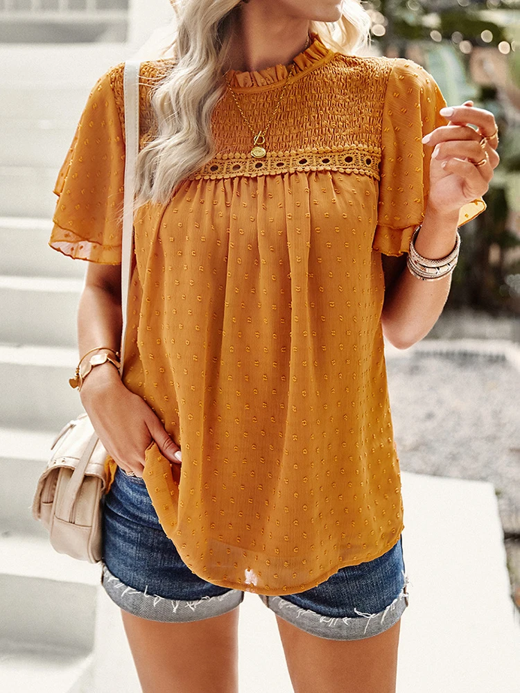 Kalee YOSE Floral Boho ���� ����콺 ���� ��ġ ��ũ o�� ���� �ҷο� �ƿ� ������ �÷��� ������, ���� ĳ�־� ���� ž��