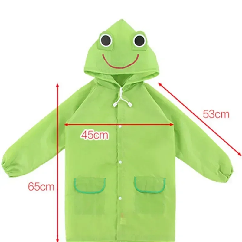 Cute Cartoon Disposable Rainwear Duck Frog Kids Rain Poncho Lightweight Waterproof Raincoat Hooded Cape for Boys Girls 90-110cm