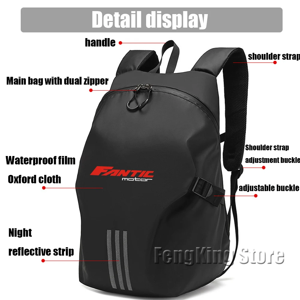 For Fantic Motor Knight backpack motorcycle helmet bag travel equipment waterproof and large capacity