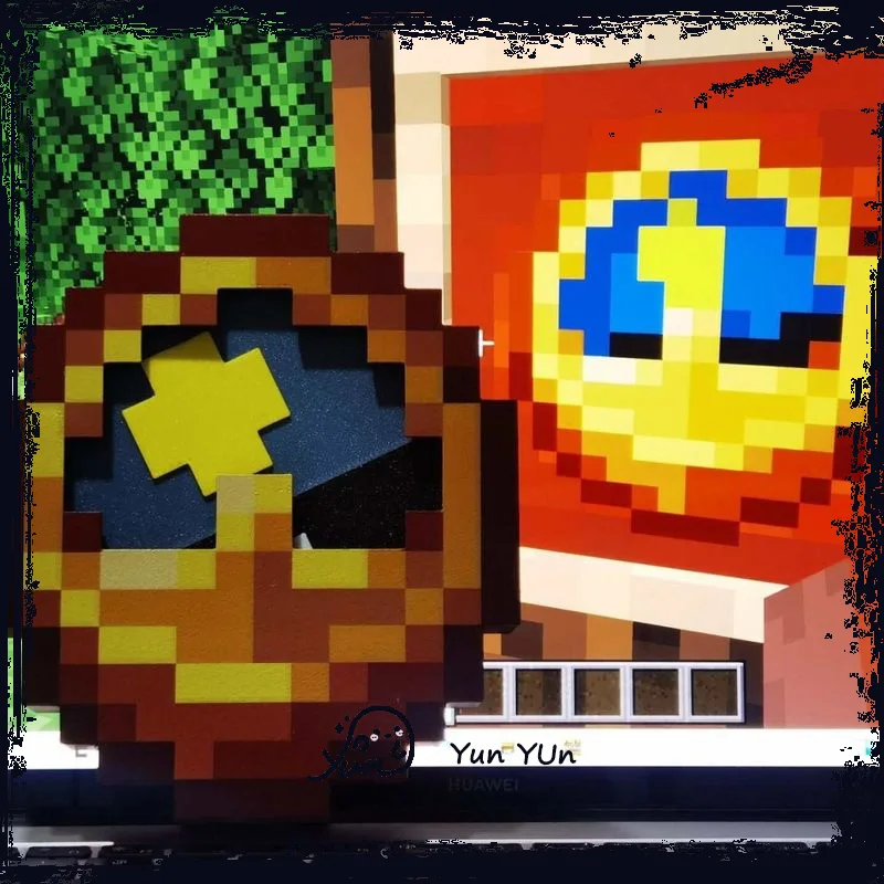 Gaming-Themed Swingable Sun-Moon Clock with Villager Figurine