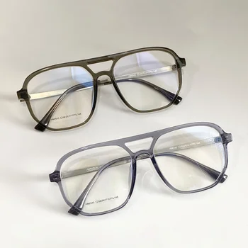 Modne okulary korekcyjne z podwójnym mostkiem – duże oprawki wyszczuplające twarz