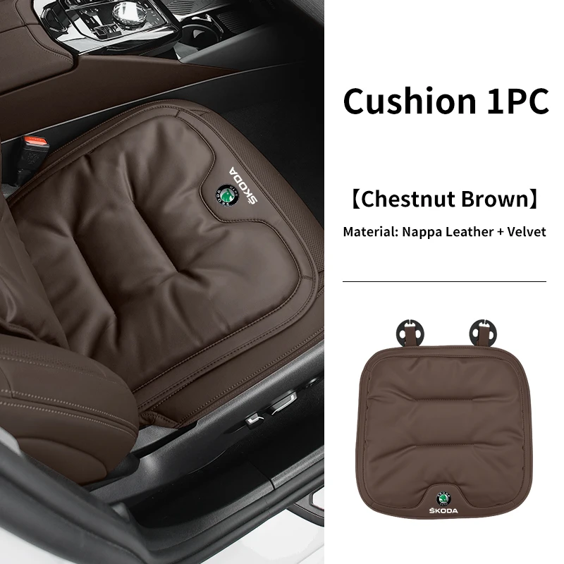 Luxury Velvet Car Seat Cushion with Leather Backrest Cover - Premium Auto Accessories