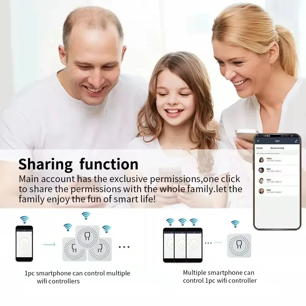 Smart Home WiFi Mini Switch Module with 2-Way Control