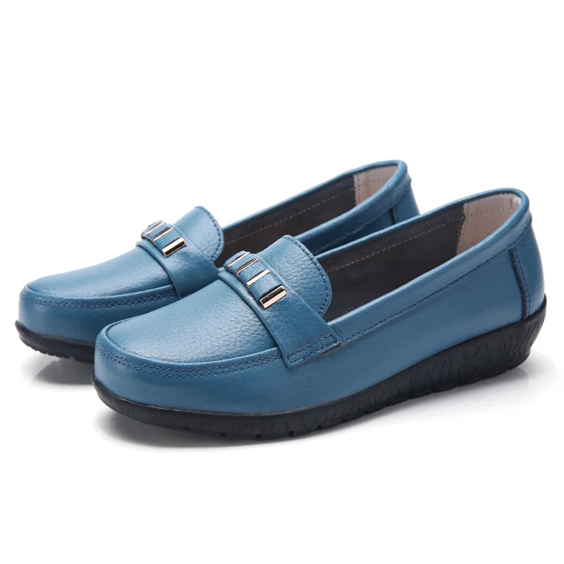 Women shoes genuine leather loafers non-slip solid color casual shoes ladies 2022 new fashion flats woman shoes zapatos de mujer 