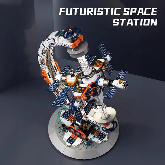 Space Station Transparent Globe Building Blocks Set 4