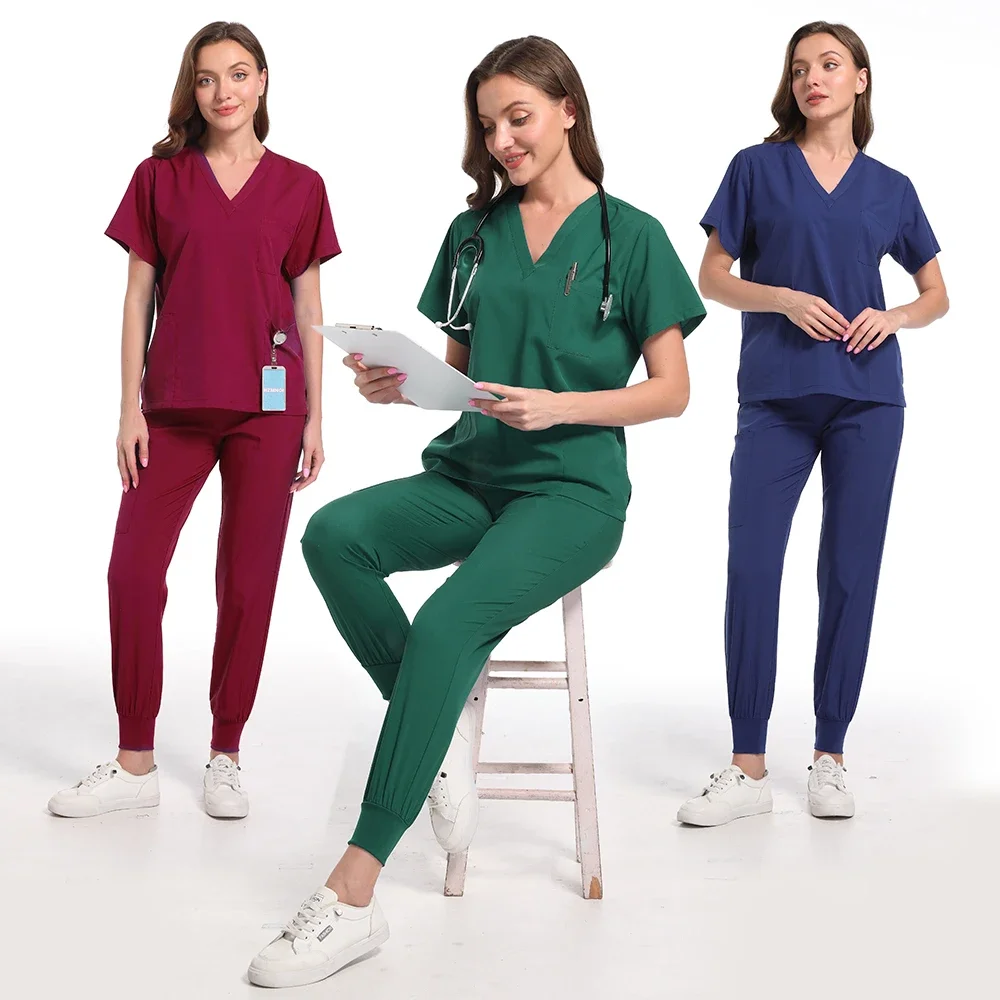 Medical Uniform Multicolor Unisex Short Sleeved Pharmacy Nurse Uniform Hospital Doctor Workwear Oral Dental Surgery Uniforms Medical Scrubs Sets