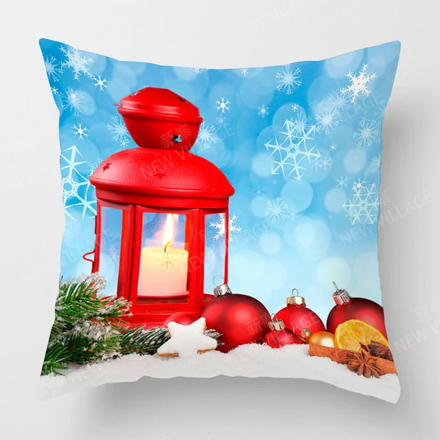 Christmas Pillow Case Short Plush Pillow Cover for Christmas Decorations,  Sofa Living Room Cushion Cover 45x45 pillow case - AliExpress