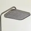 Intelligent Thermostatic Shower Set LED Digital Display Piano Keys Black Rainfall Bath Shower Faucet System Set Aluminum 2
