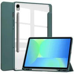 Multi-Functional Tablet Case with Pencil Holder and Versatile Stand for Tab S10 FE 10.9 (Dark green)