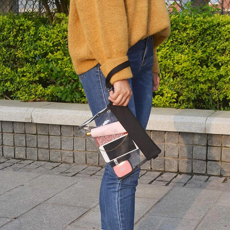 Transparent Crossbody Shoulder Bags Simple Zipper Small All-Match Couples Fashion Clear Handbags Pvc Harajuku Purses Phone Bag