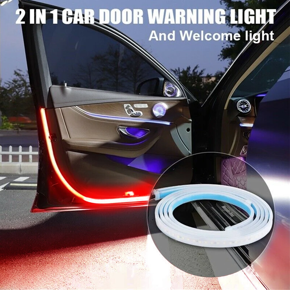 

OKEEN 120cm LED Car Door Welcome Lights Strip Car Door Opening Warning Safety Lamp Auto Decorative Ambient Lights Car Tuning 12V